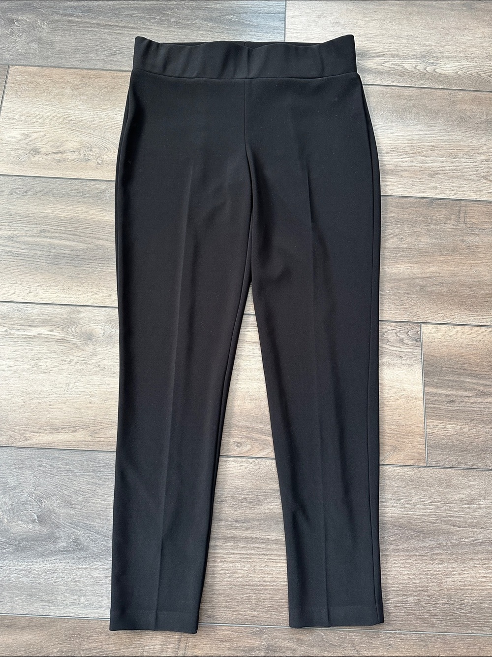 Frank Lyman Design Black Straight-Leg Ponte Pull-On Pants